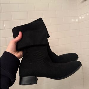 Black Adjustable Knit Boots - Over the Knee or Ankle